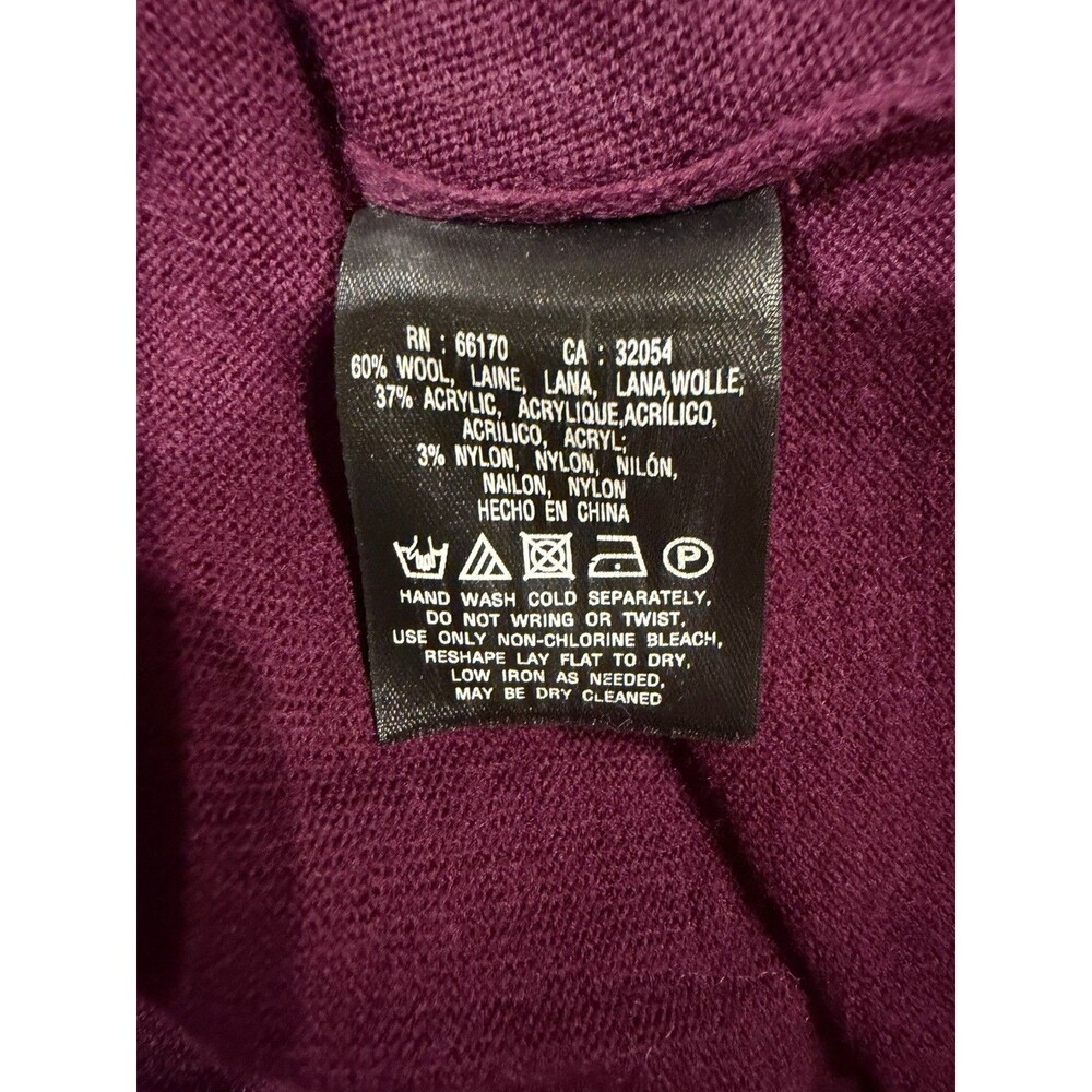 Anthropologie Sleeping on Snow Purple Wool Cut Out Cardigan Sweater size Small - Picture 6 of 6